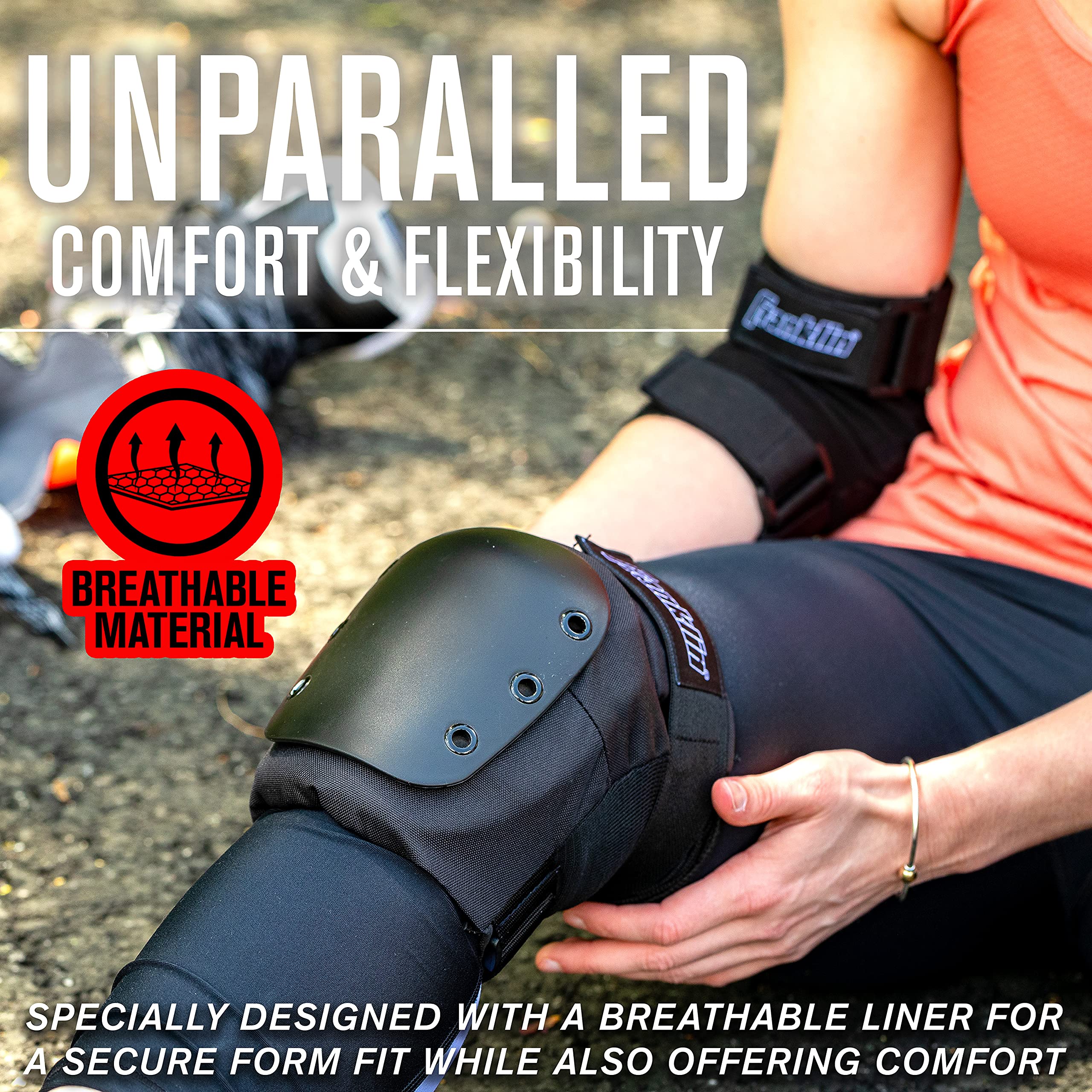 Franklin Sports Youth/Adult Knee Pads, Elbow Pads, Wrist Guards 3 in 1 Protective Set for Skate Protective - Skateboard - Biking - Adult