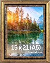 VictoR Picture Frame Boho Gold in 15 x 21 cm (A5) - Frame: 30 x 16 mm - Photo Frame Vintage Decorative Rustic - Picture Frame Gold 15 x 20 - Country House
