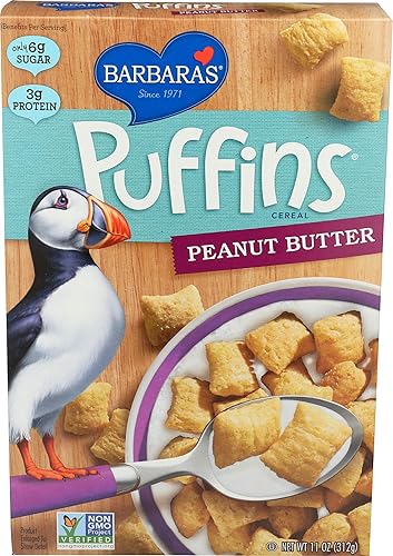 Barbaras Bakery Puffins Cereal Mantequilla de Maní 11 oz