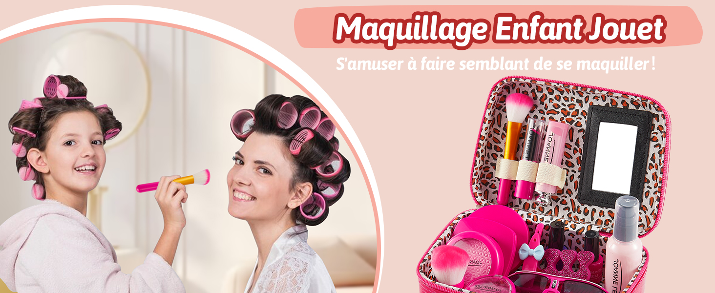 LINFUN KIDS Kit Faux Maquillage Enfant Fille Coffret Maquillage Enfant Jeux D'imitation Cadeaux Enfants 3 4 5 6 Ans
