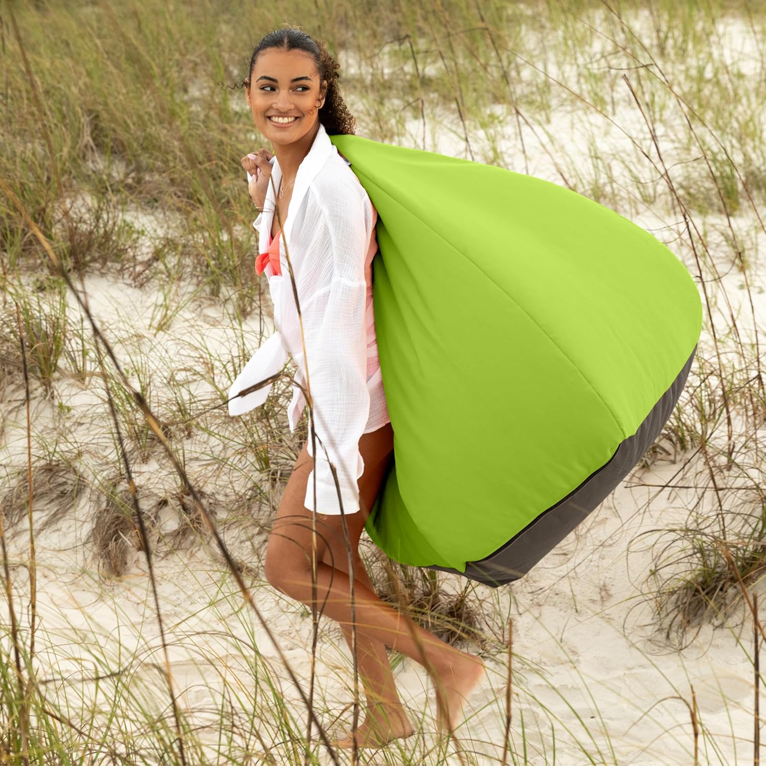 Jaxx Kiss Bean Bag Chair | Casual Poolside & Patio Seating | Sunbrella, Parrot Green