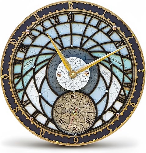 Wizard TowerAstronomical Large wooden Wall Clock, Handcrafted Home Decor for Kitchen, Living Room and Office, Unique Decorative historical Art, Cool disponible en Yaxa Costa Rica