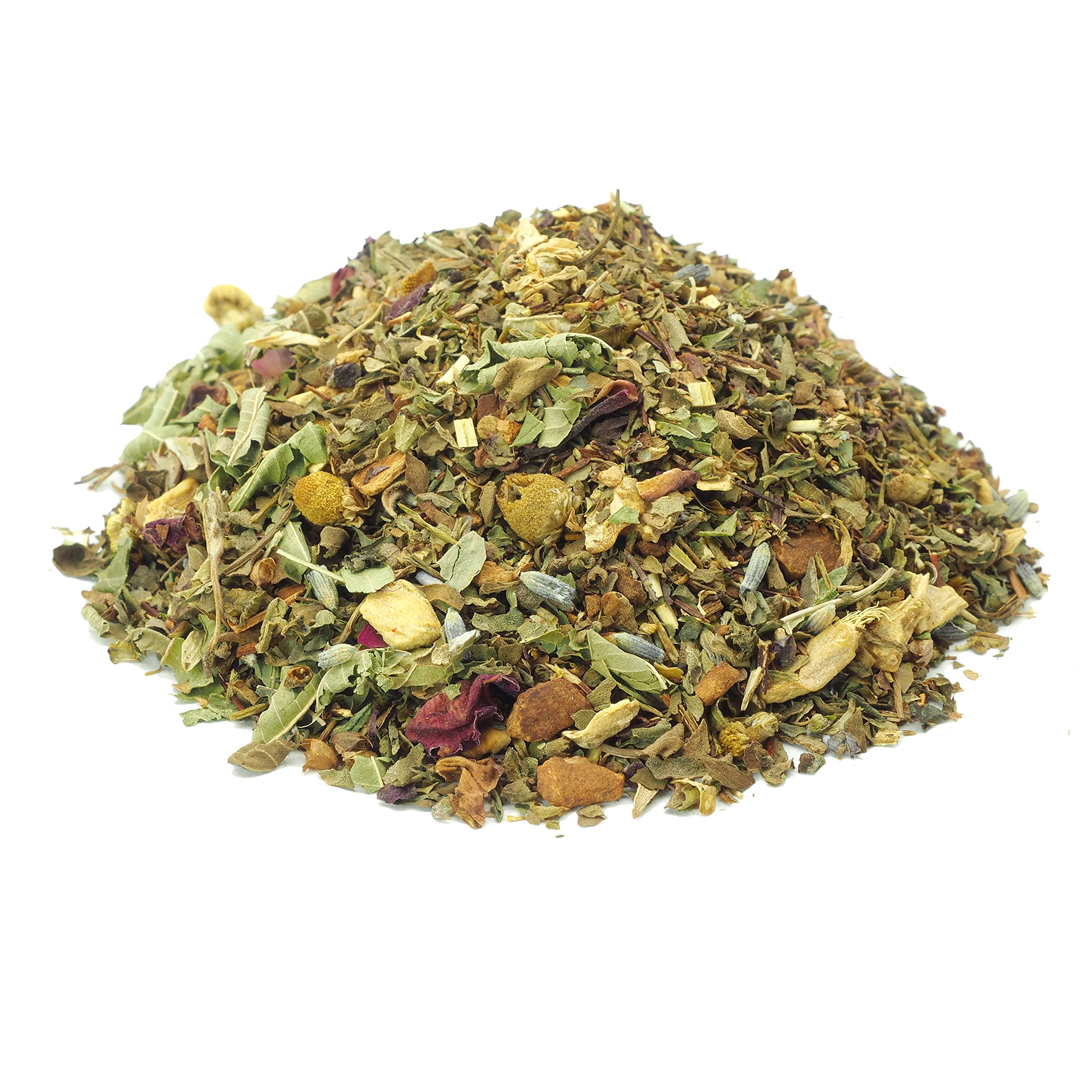 Kräutertee Tulsi Harmonie mit Pfirsich-Geschmack, fruchtig, mild, blumig, frisch abgefüllt