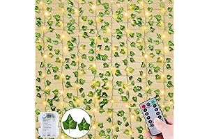 8 Mode & Timer 24 Pack 168Ft Green Vines with Lights
