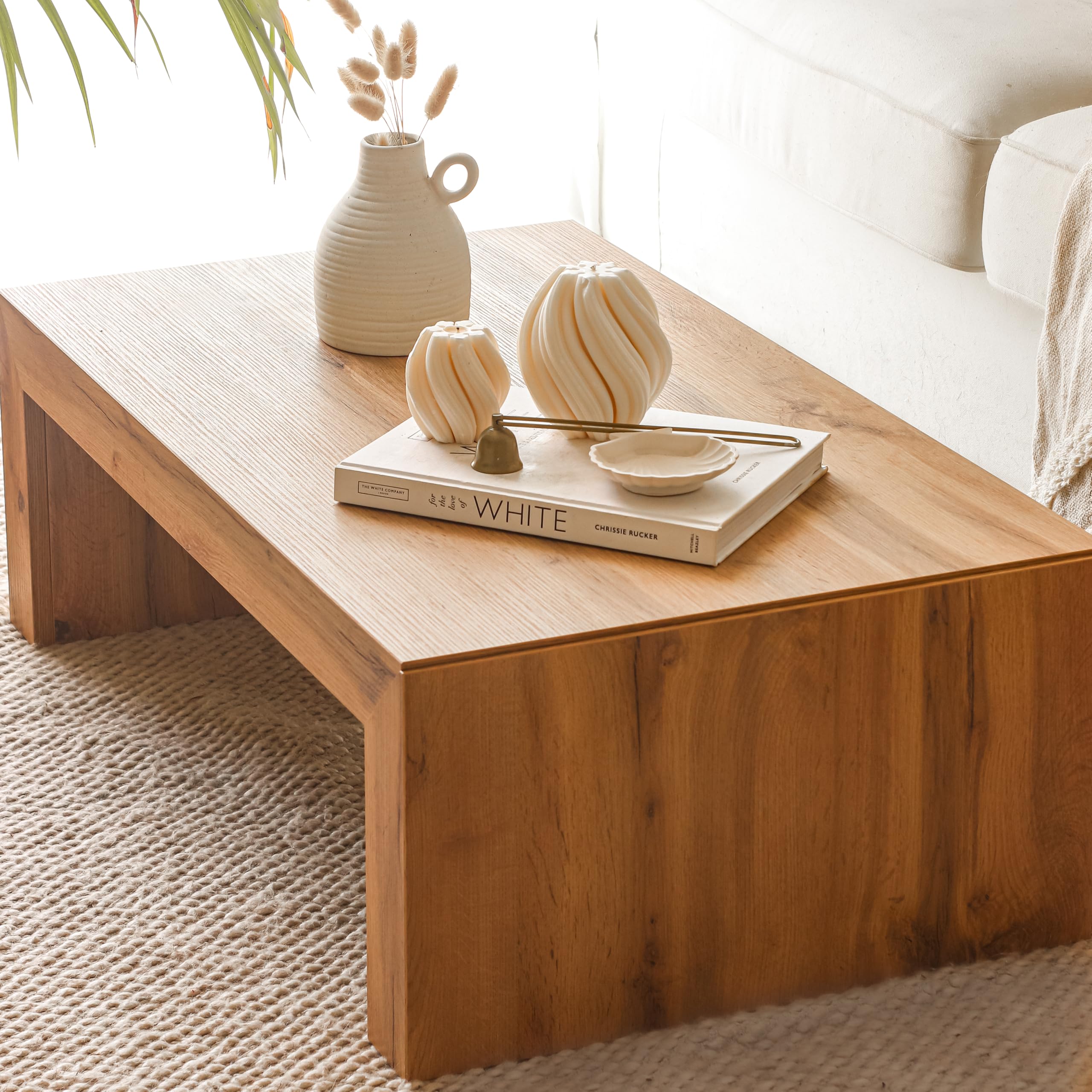 MOBILI FIVER, Mesa de Centro Angelica Madera Rustica, mesita salón, mesita Auxiliar Baja, Made In Italy