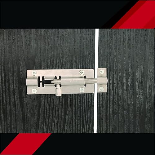 Miniatura 5 de BT002 - Cerradura de perno de barril de 4 pulgadas, cerradura de puerta gruesa de alta calidad, cerradura deslizante de acero inoxidable con 12