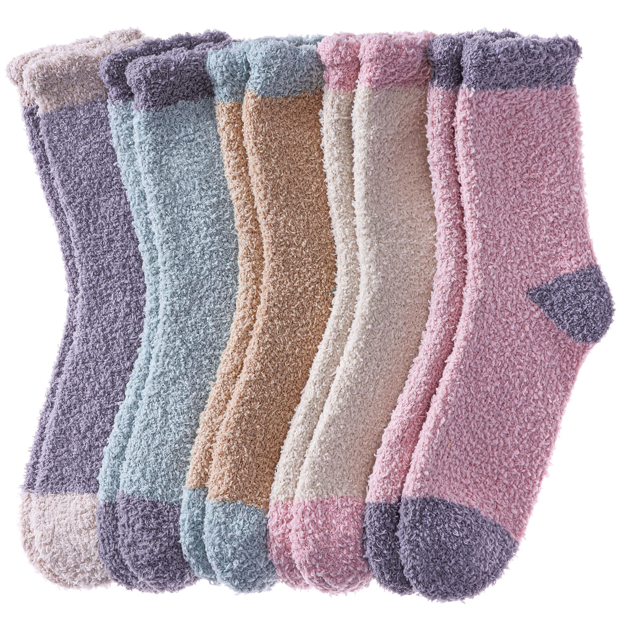 MQELONG Womens Super Soft Fuzzy Cozy Home Sleeping Socks Microfiber Winter Warm Slipper Socks
