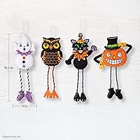 Vista 2 de Bucilla, Escuadrón de Halloween, apliques de fieltro, kit de 4 piezas para hacer adornos, perfecto para manualidades y manualidades, 89647E
