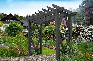 Vita Summerwood Craftsman Cedar Arbor Charcoal Garden Arch Trellis, 91