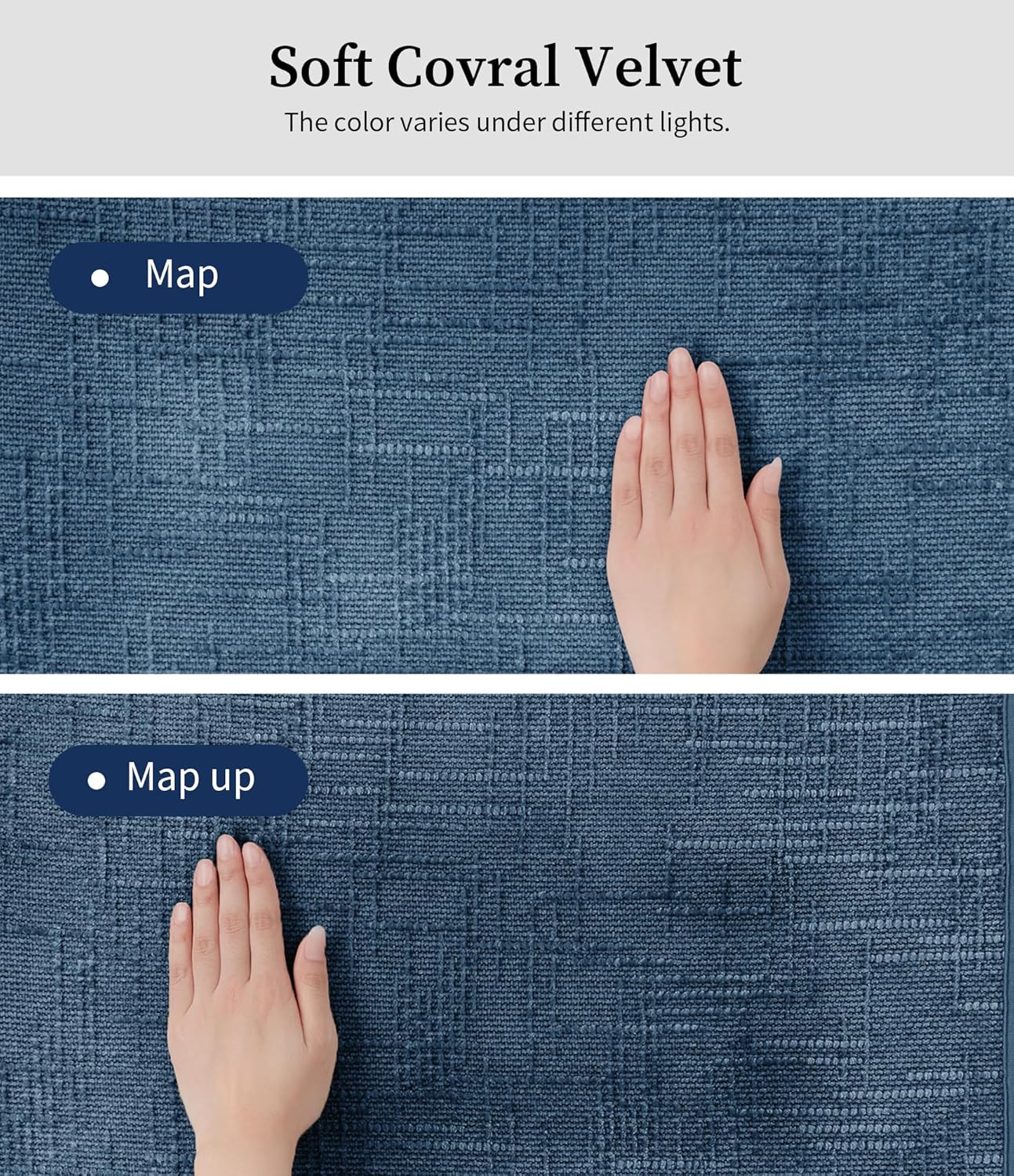 YIHOUSE Bathroom Rug Set 3 Piece Blue, Non Slip Bath Mats Sets of 3 Quick Dry, Absorbent Washable Thin Bathroom Rugs Fit Under Door for Elder, Sink, Laundry