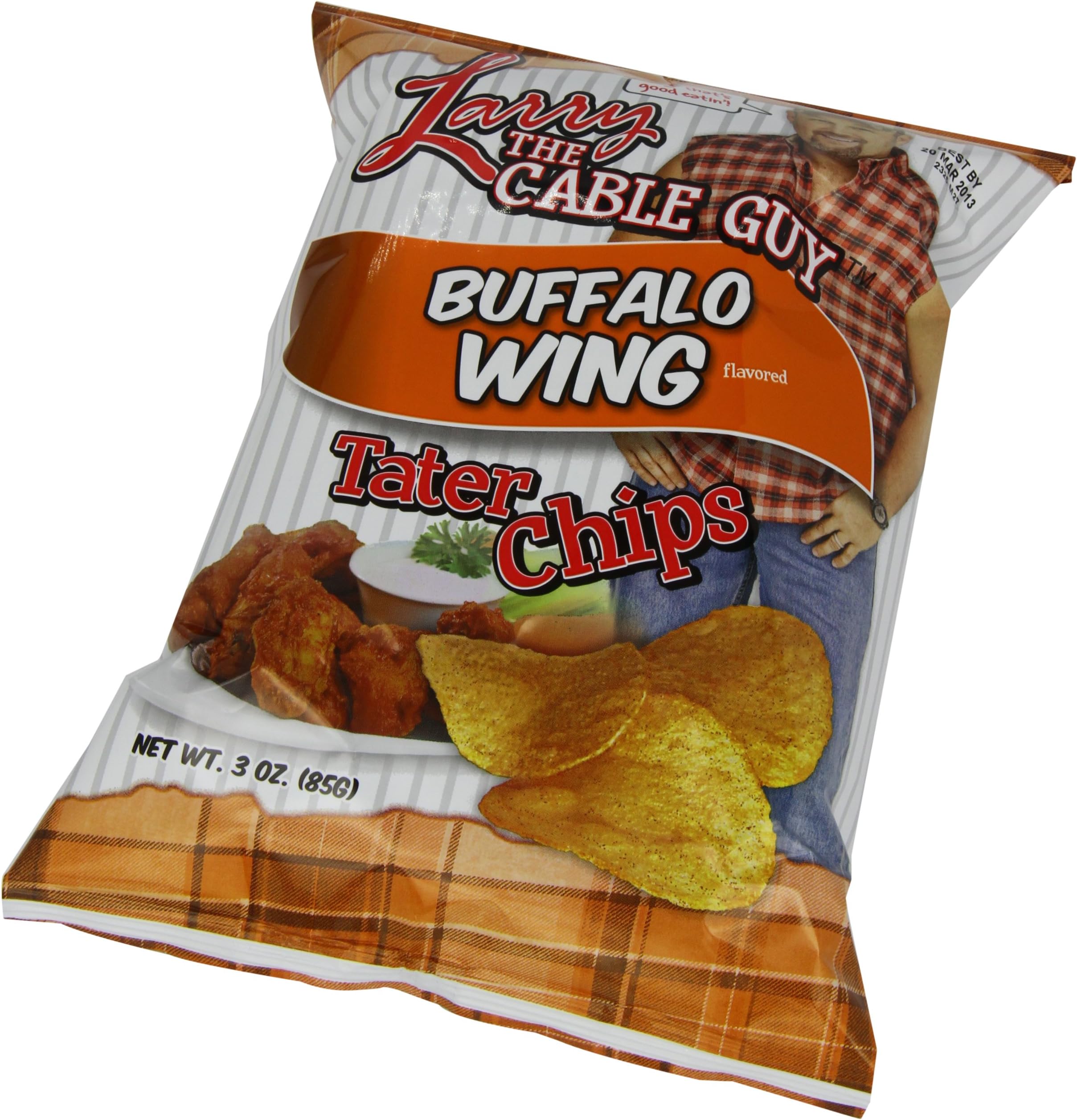 Larry the Cable Guy Tater Chips, Buffalo Wing, 3 Ounce (Pack of 12)
