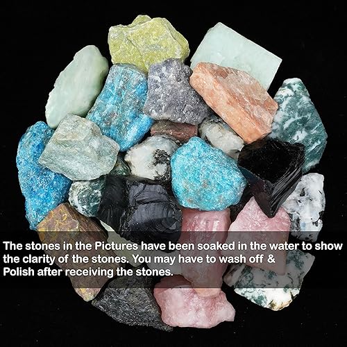 Miniatura 2 de Crocon Mezcla de 1 libra, piedra natural áspera, exótica, áspera, a granel, piedra natural cruda, pulido, minería, equilibrio de chakras, reiki,