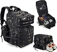 Vista 31 de LHI - Mochila táctica militar para hombres y mujeres, mochila del ejército de 45 l, mochila de asalto de 3 días, mochila grande con sistema Molle