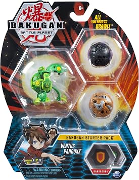 Bakugan Starter Pack 3-Pack, Ventus Pandox, Collectible Action Figures, for Ages 6 and up