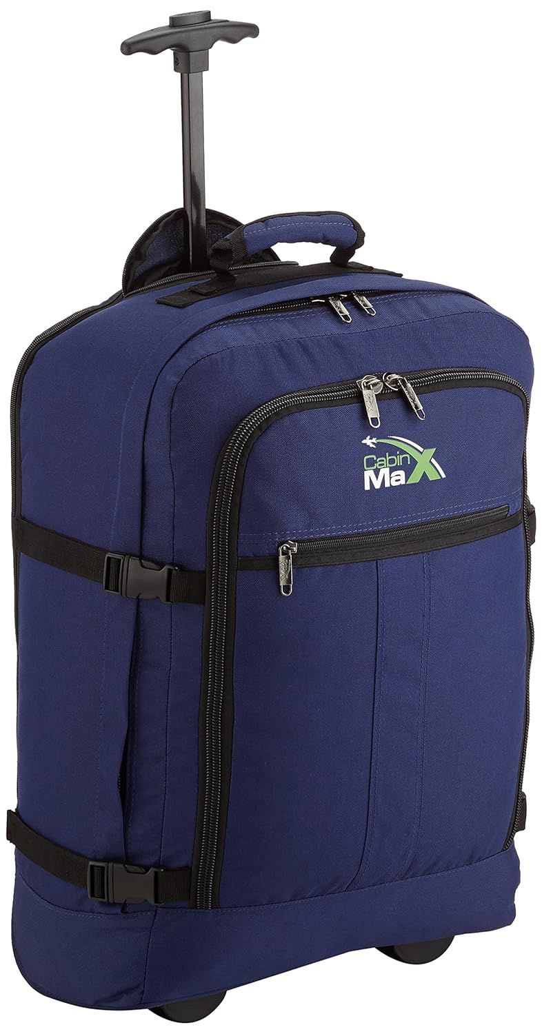 Cabin Max® Lyon Carry On Bag with Wheels 22x14x9 Very Lightweight at Just 3.7lbs 44L Carry