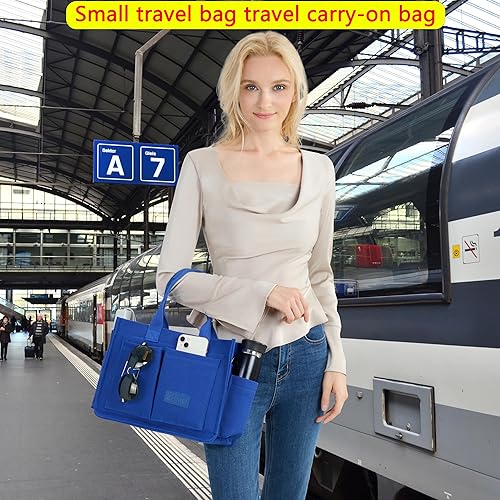 Vista 8 de Bolso de mano para mujer con compartimentos, bolso grande de lona para mujer, bolso cruzado de trabajo, portátil, bolsa de libros, bolsos de hombro