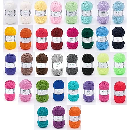 Gründl Lisa Premium Wollset + 1 Hdk-Versand Mützenlabel (Keine Farbauswahl möglich) (20x50 Gramm Bunt gemischt)