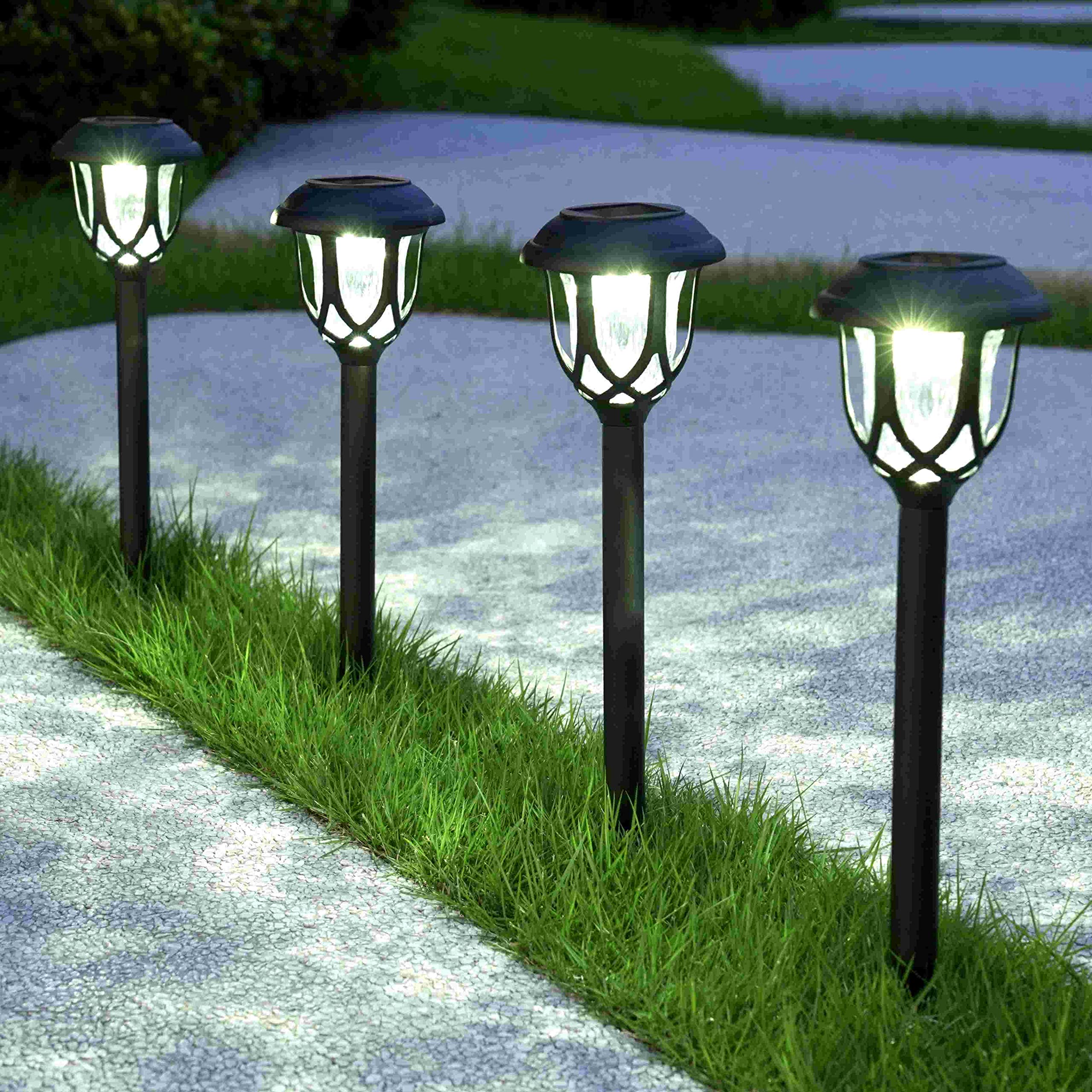 Paquete De 12 Luces Solares Para Exteriores, Impermeables, De Acero Inoxidable Iluminacion Led Para Patio Jardin