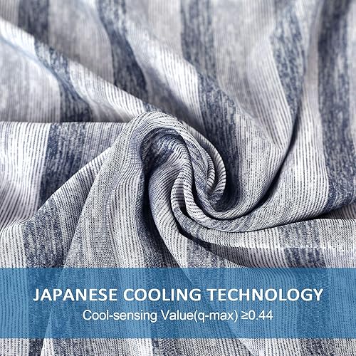 Miniatura 3 de Ailemei Direct Funda de almohada refrescante, tamaño Queen, jeans azules, doble cara, fibra de jade helado japonés, cremallera oculta, transpirable,