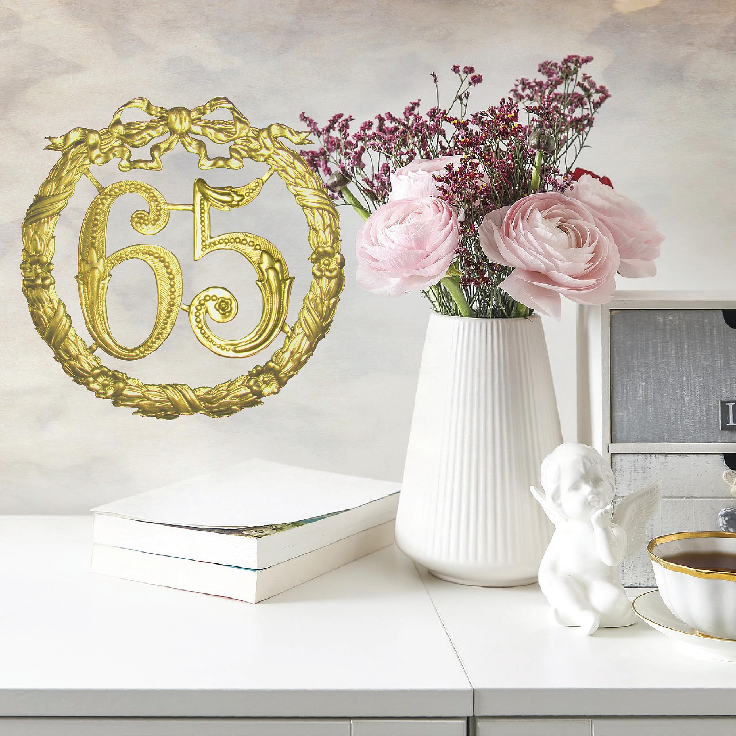 Kunze Dresden Party Anniversary Jubilee Number 65, 9-1/2-Inch, Gold - Image 2