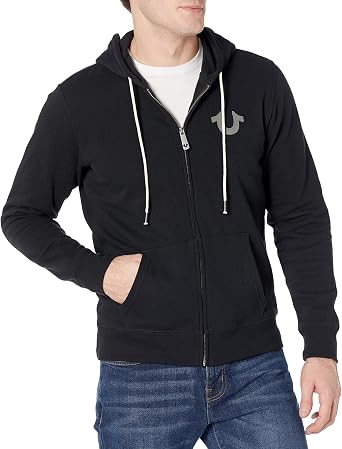 True Religion mens Logo Buddha Zip Hoody