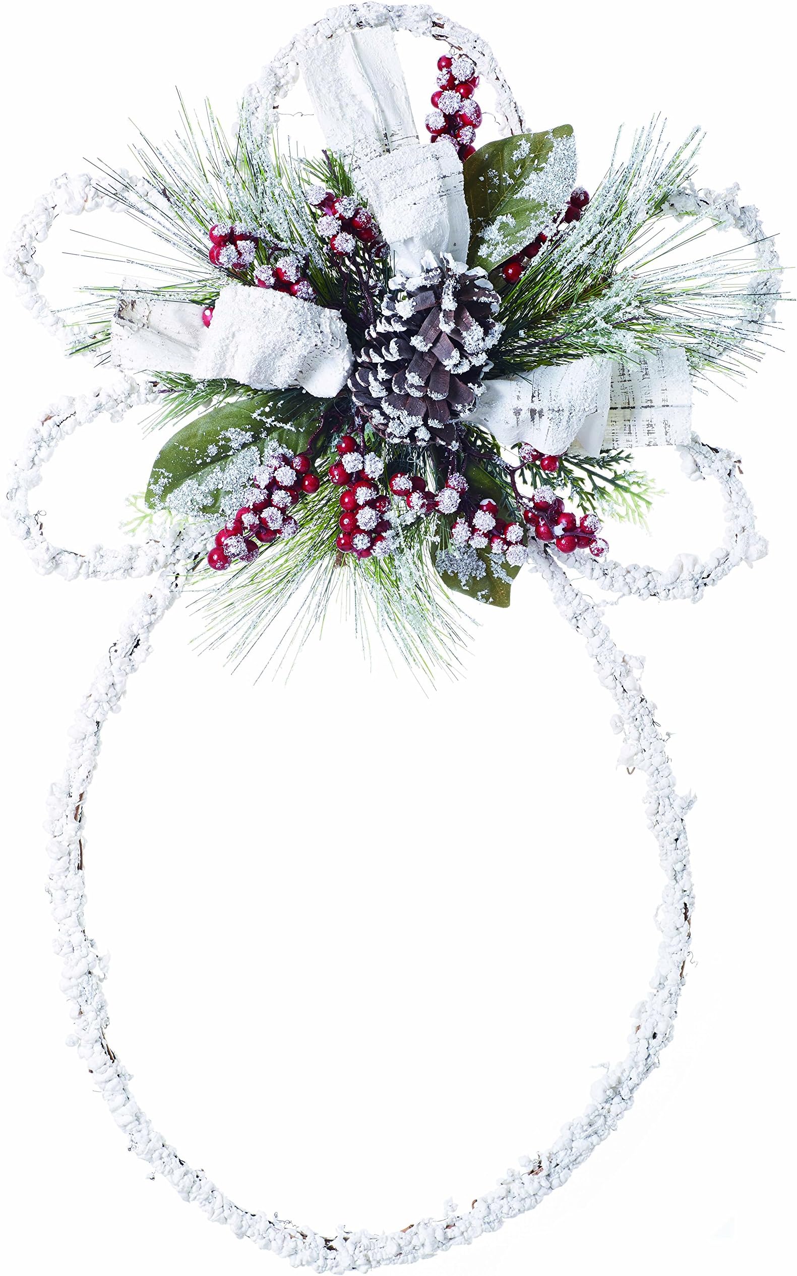Transpac Pine Twig Winter Angel Wreath