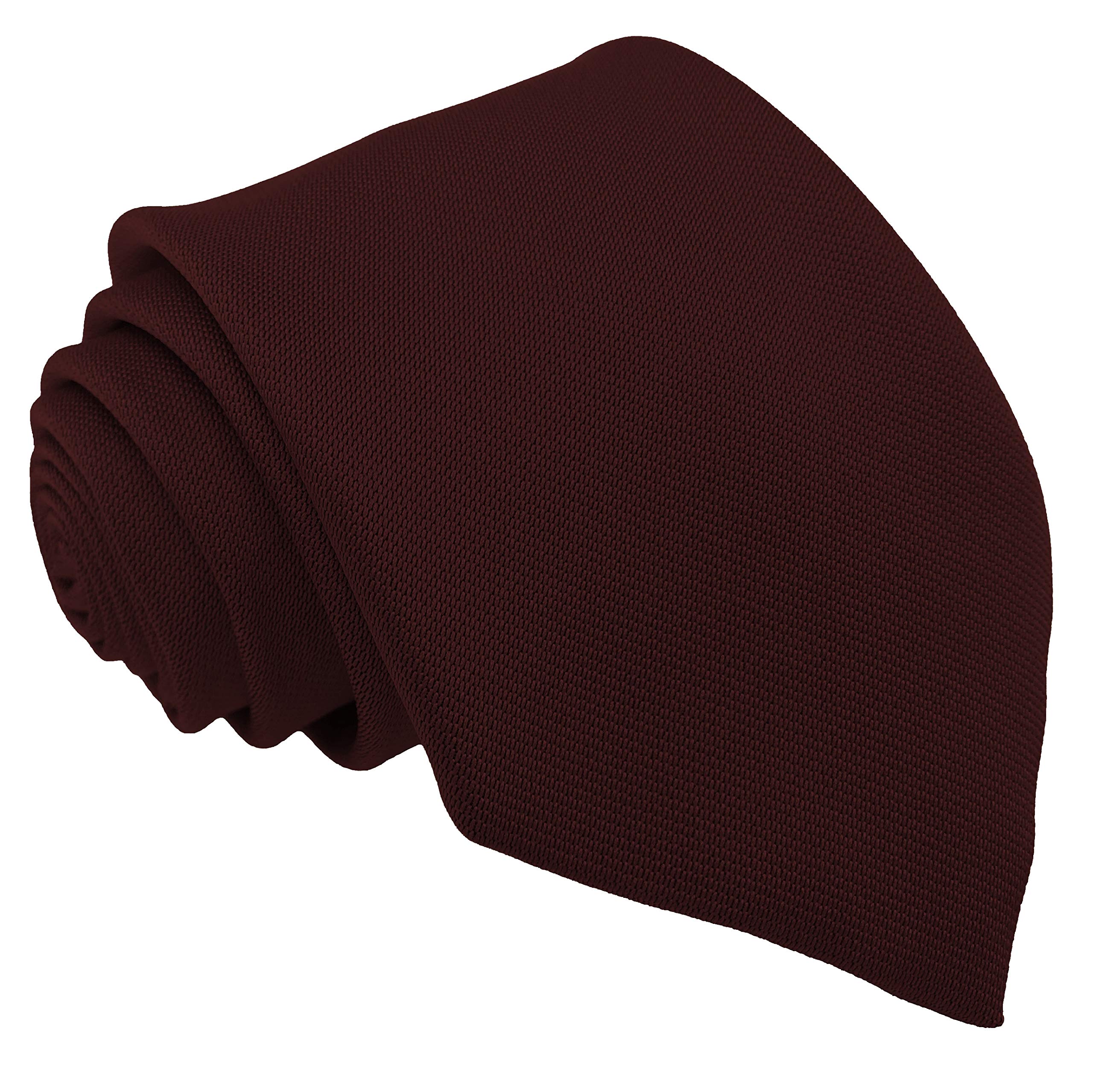 Great British Tie Club Men's Maroon Plain School Ties High School 52" Length (Maroon)
