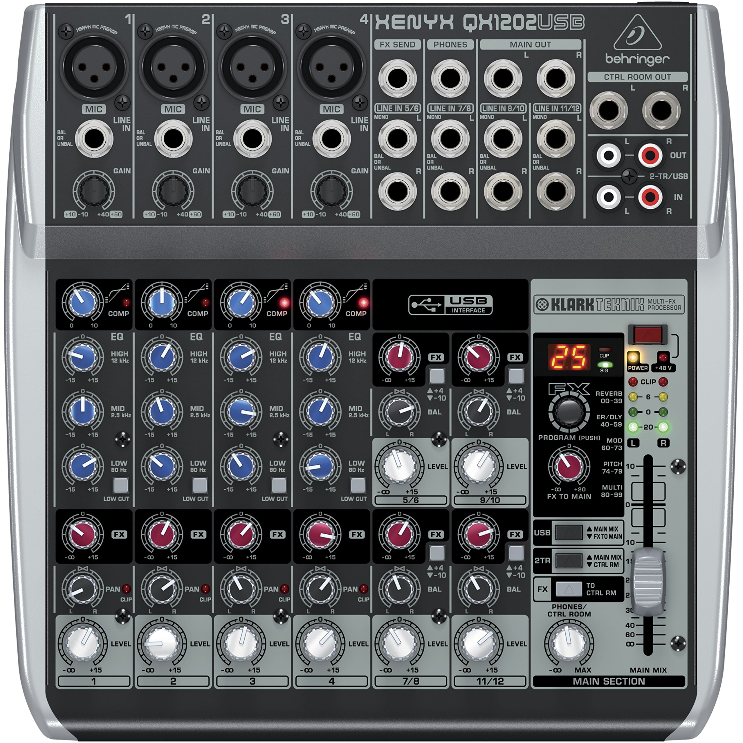 Behringer XENYX QX1202USB アナログ ミキサー Amazon | ベリンガー アナログミキサー 12チャンネル 1