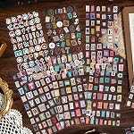 12PCS Sheets Retro Alphabet Stickers, Vintage Scrapbook Stickers Letter Sticker Set with Numbers, Aesthetic Scrapbooking Stickers and Sticker Letters for Journal Planner Notebook Crafts