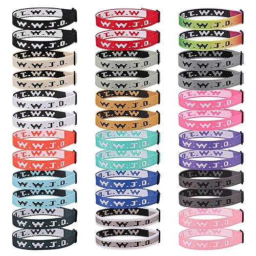 36PCS WWJD Bracelet Pack for Women Men, Christian Jesus Wristbands