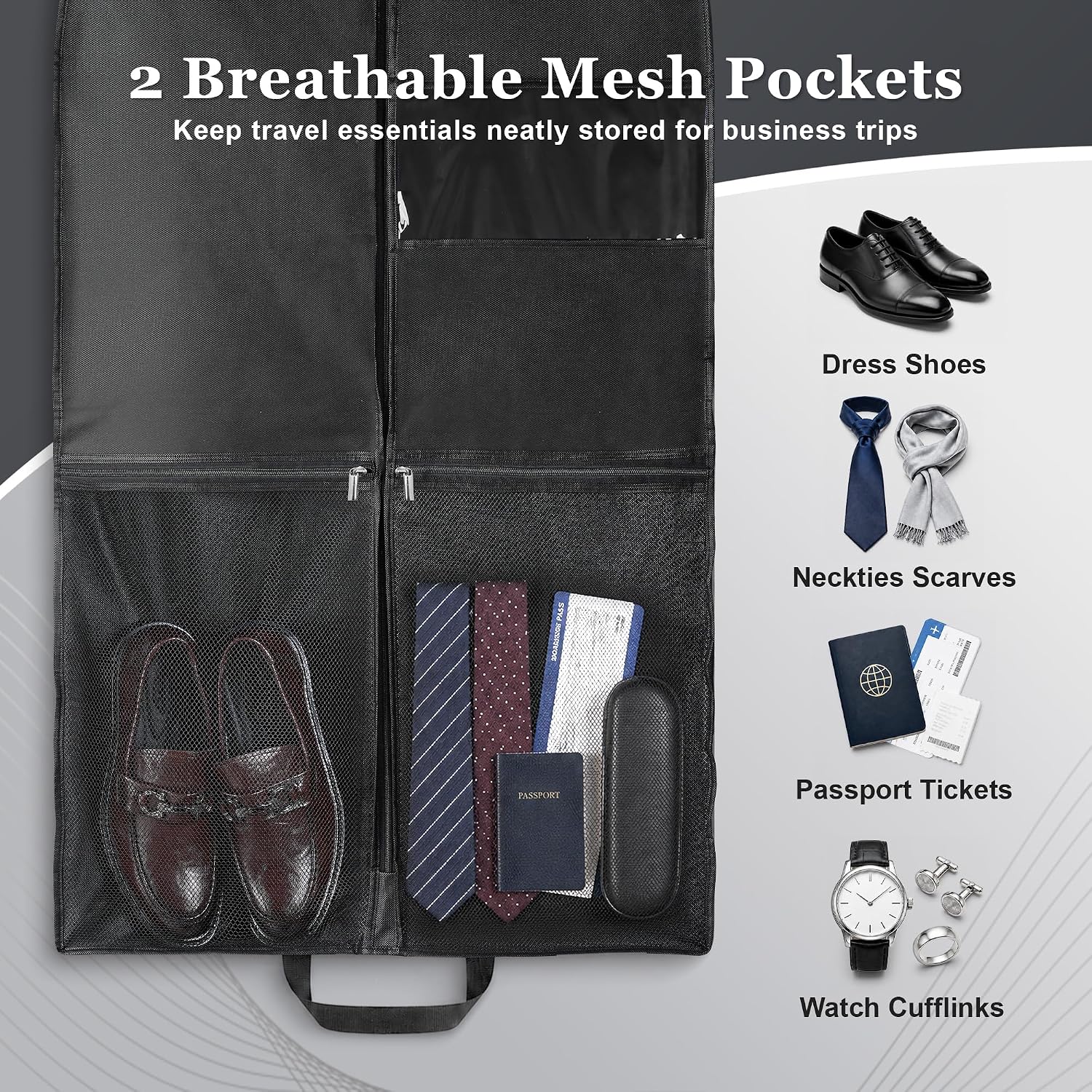 Lerzking 43" Suit Bags with Shoe Storage for Closet Storage and Travel