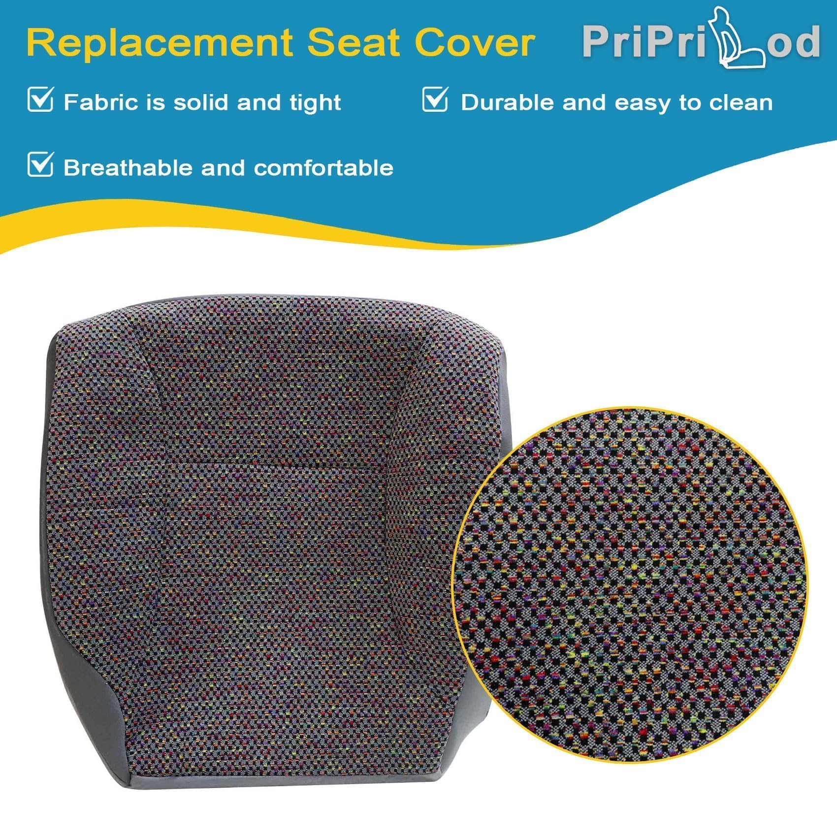 Priprilod Fabric Cloth Driver Side Bottom Replacement Seat Cover Compatible with Dodge Ram 1500 2500 1998 1999 2000 2001 2002