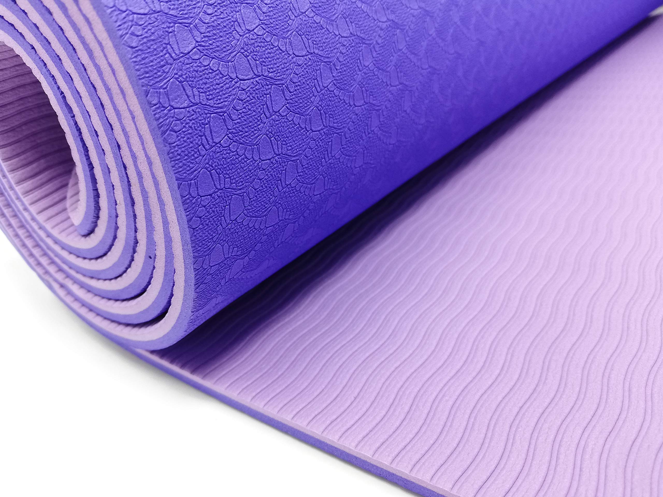 IBK FITNESS - Tappetino da Yoga, Tappetino da Yoga Imbottito e Antiscivolo Fitness Pilates e Ginnastica con Cinturino di TPE,180 x 60 cm