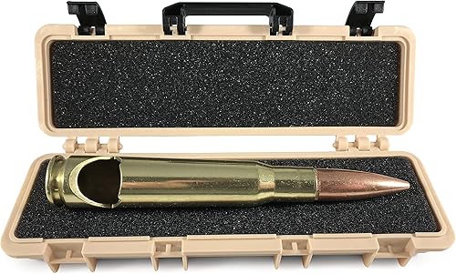 Miniatura 2 de Abrebotellas BMG calibre 50, latón pulido auténtico, fabricado en los Estados Unidos, caja de regalo incluida (bronceado desierto)