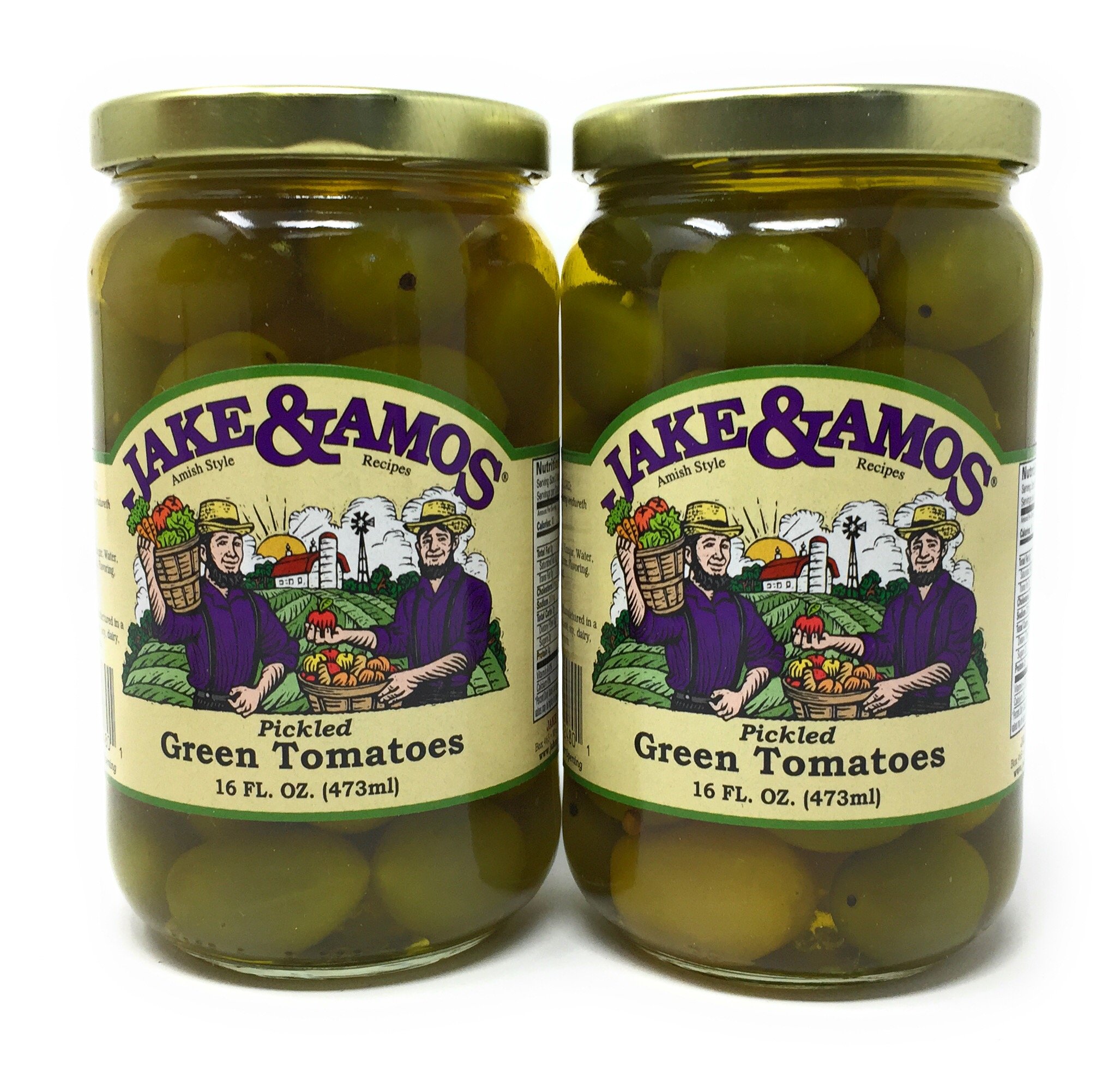 Jake & Amos - Pickled Green Tomatoes / 2-16 Oz. Jars