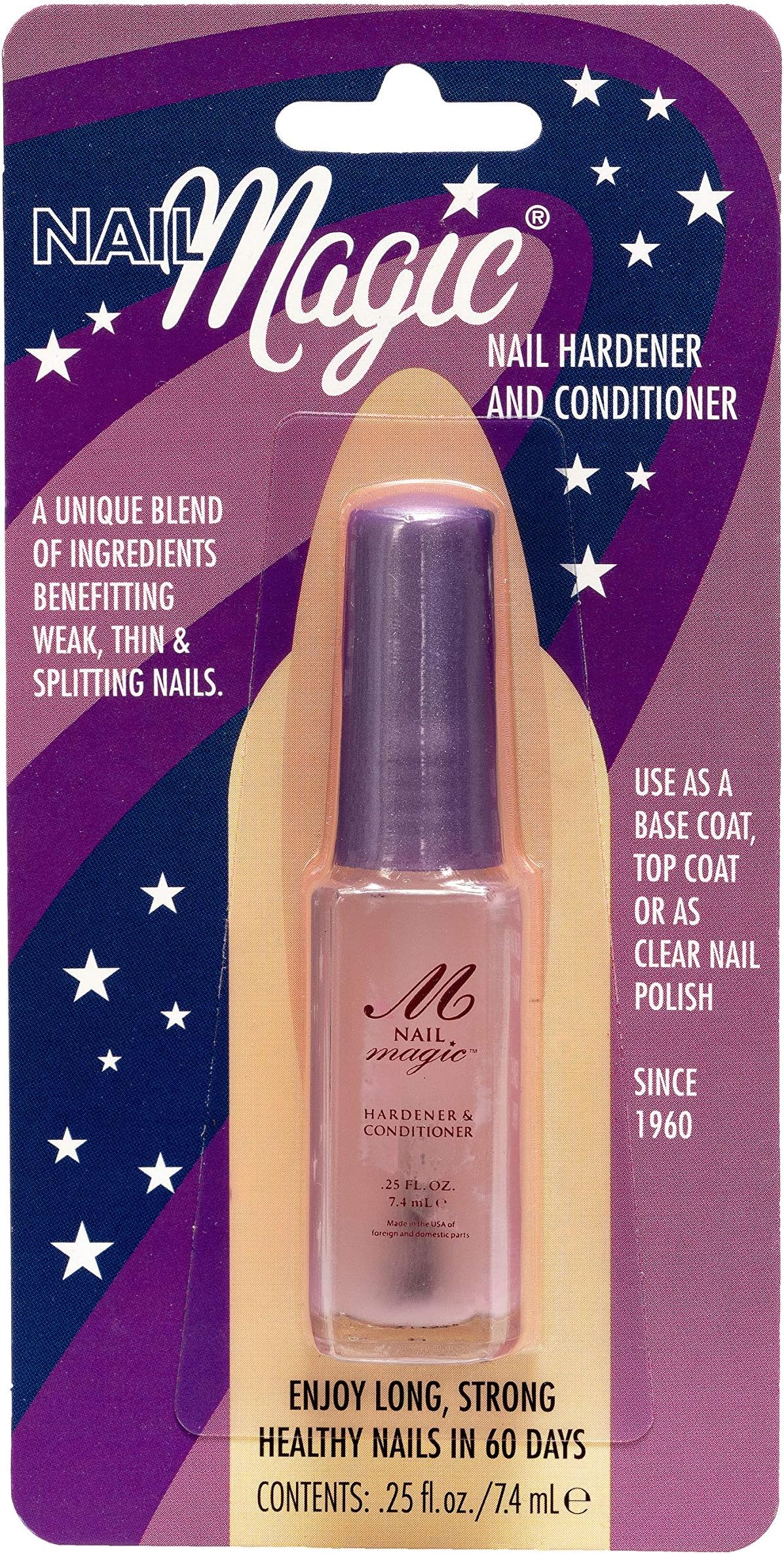 Nail Magic Nail Hardener & Conditioner, Assists with Chipping, Peeling, Brittle Fingernails, Strengthens, Conditions, & Hardens Nails, 0.25 fluid oz