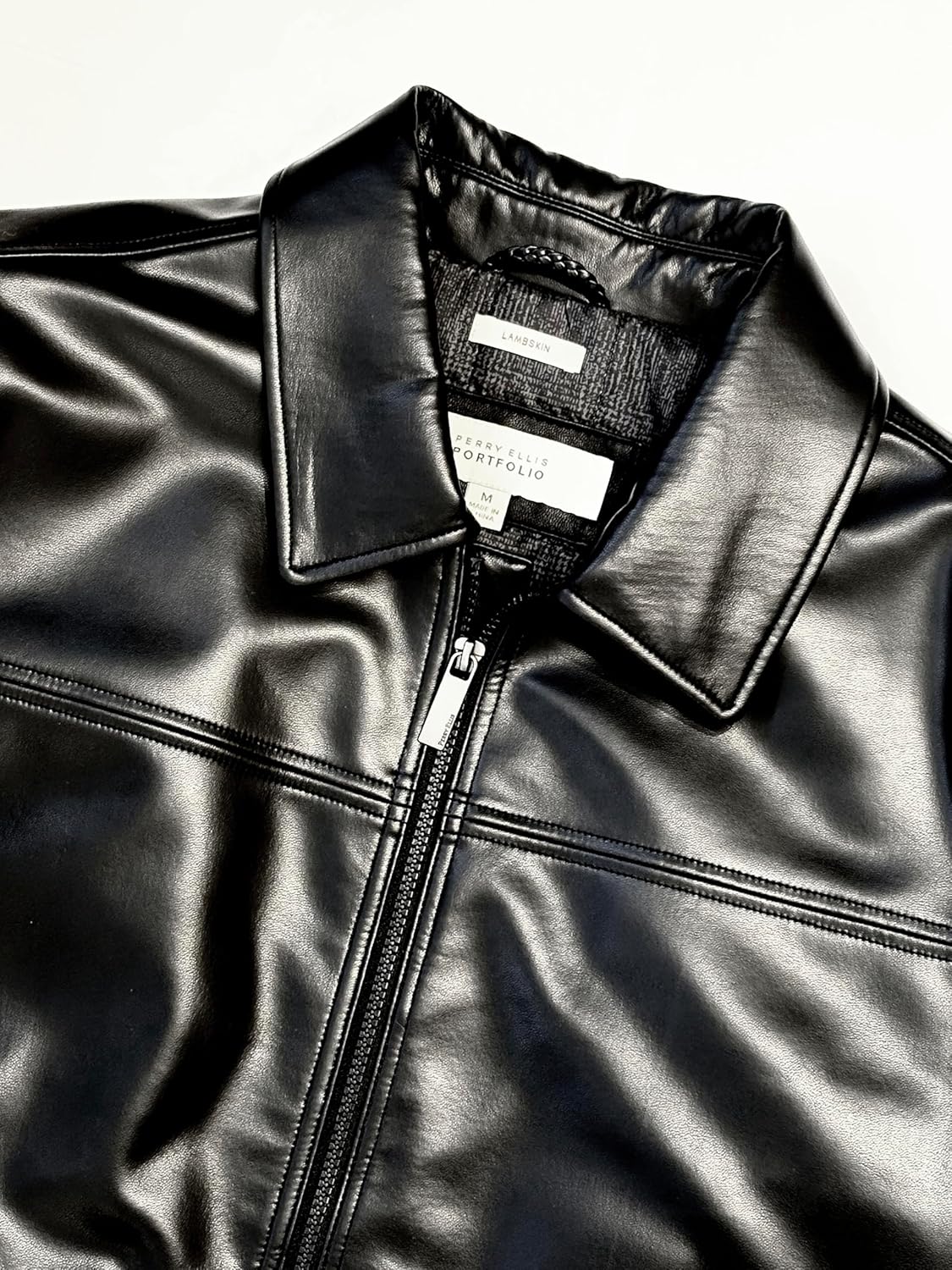 Perry Ellis New York Mens Leather Jacket - Image 4