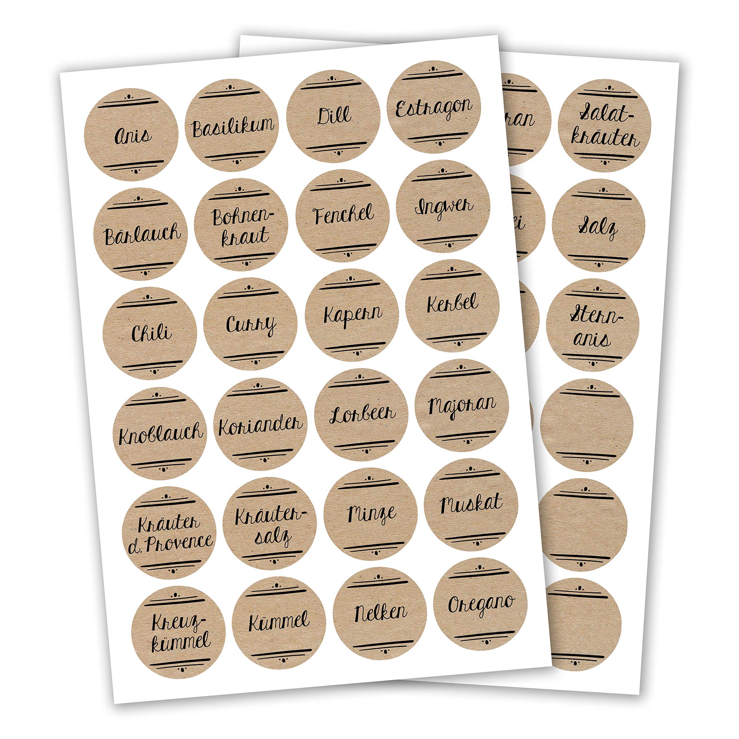360 Etichette Autoadesive Marroni Rotonde - Per Spezie, Bottiglie E Organizzazione, Diametro 40mm - Foto 3