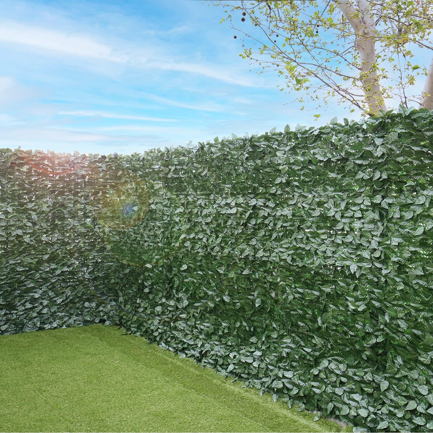 Artificial Faux Ivy Privacy Fence Screen, 39''x156'' Faux Ivy Leaves Hedge Panels Greenery Vines Decoration for Outdoor, Indoor, Garden,Yard Decoration, Dark Green,1 Pack