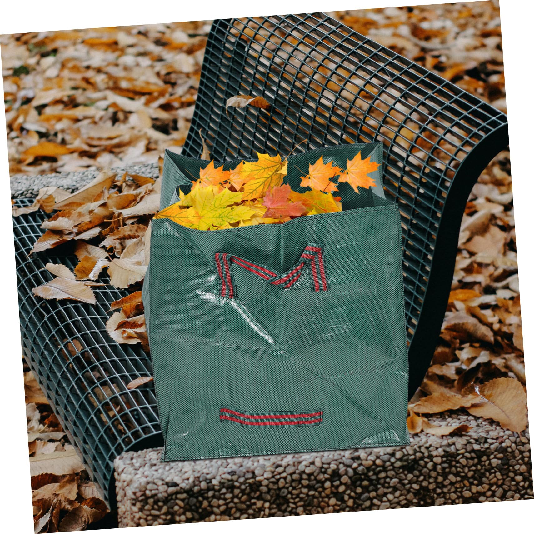 Didiseaon 2 Stück Gartensack Groß Quadratisch aus Robustem Material Grün Tragbarer Gartenabfallbehälter für Laub Grünschnitt und Gartenmüll Faltbarer Mehrzwecksack für Garten Camping
