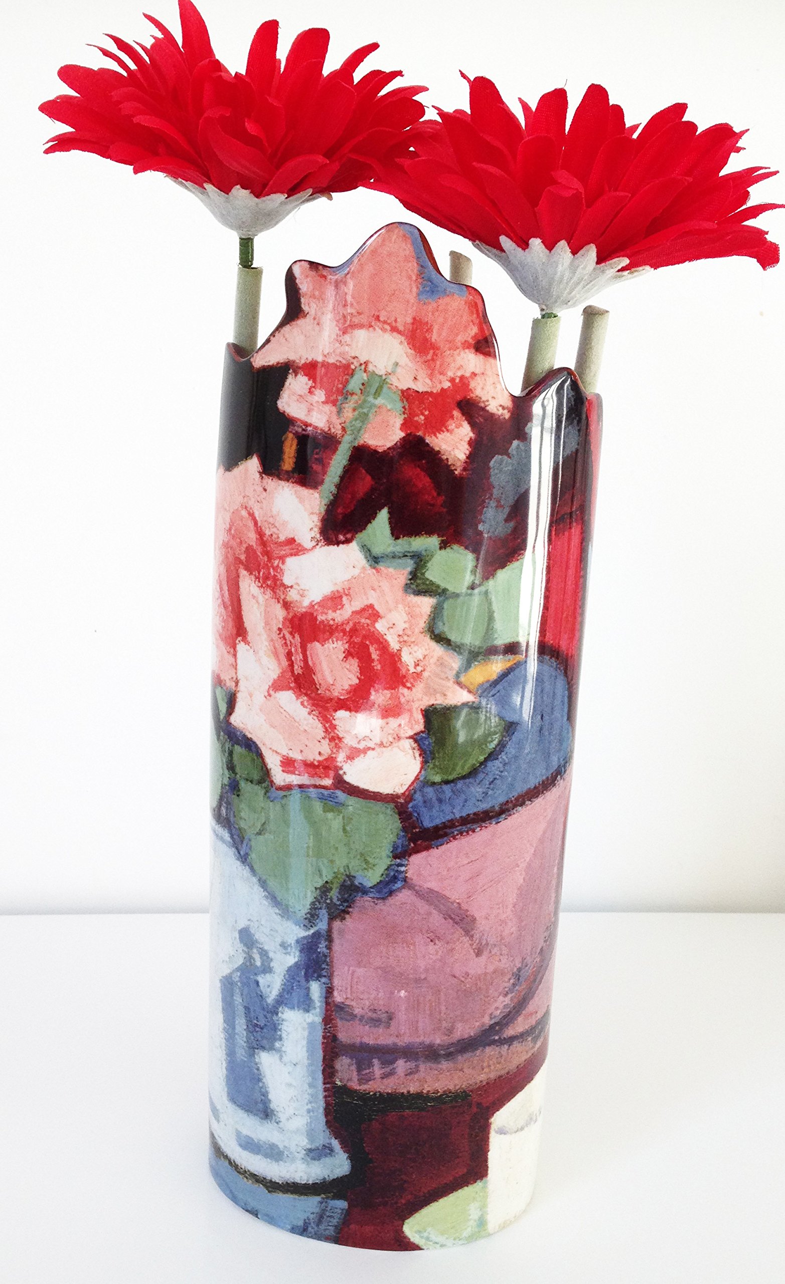 John Beswick 28 X 10.5 Cm Peploe Roses Silhouette D'art Vase, Multi-Colour