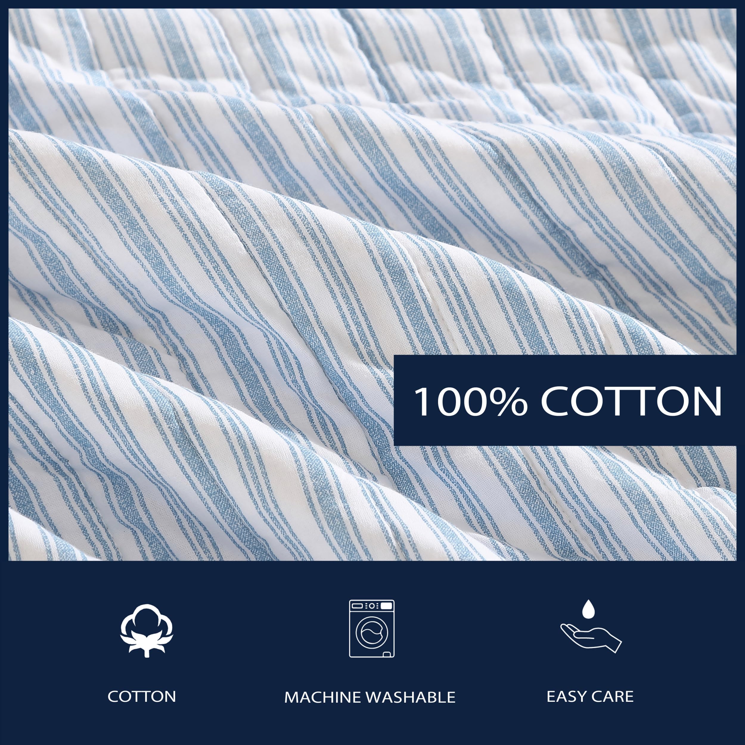 Nautica - King Quilt Set, Cotton Reversible Bedding With Matching Shams, Home De