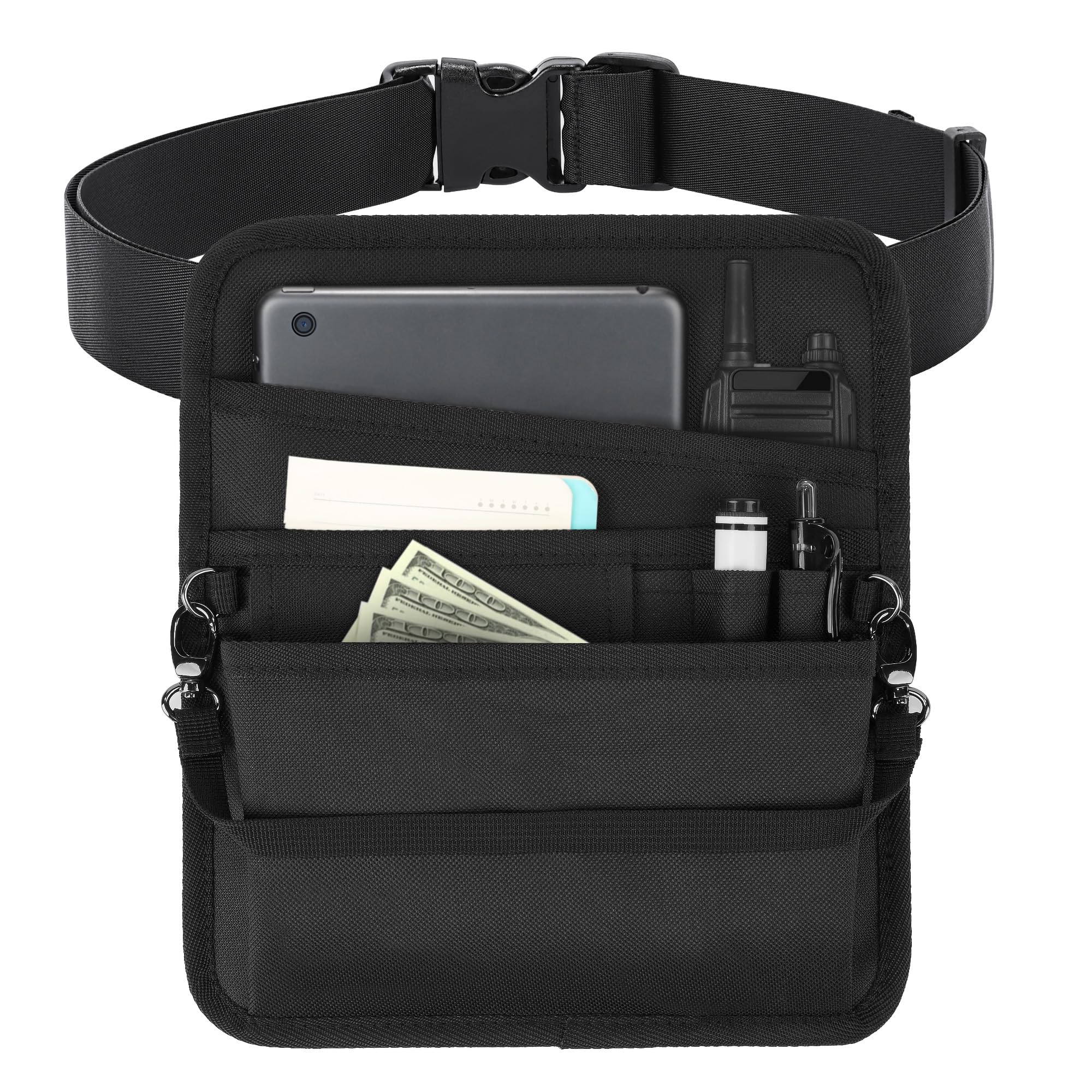 Likesing Server Apron, Restaurant Serving Apron with Pockets for Waitress Hotel Bar, Waist Pouch with 59'' Adjustable Belt