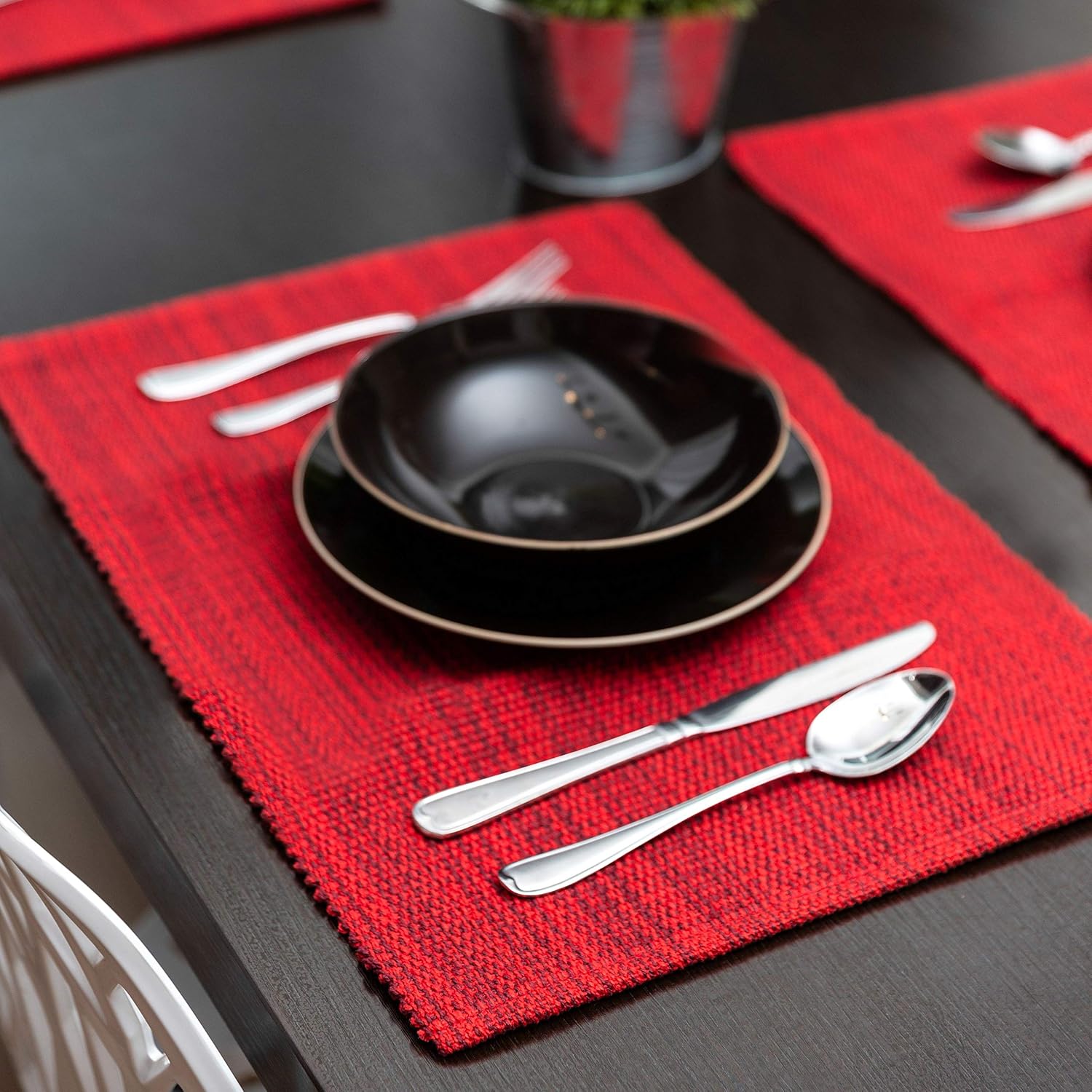 100% Cotton Heavyweight Placemats and Napkins for Everyday Use Table Linen Kitchen Dinner Parties Outdoor Picnics Set of 4