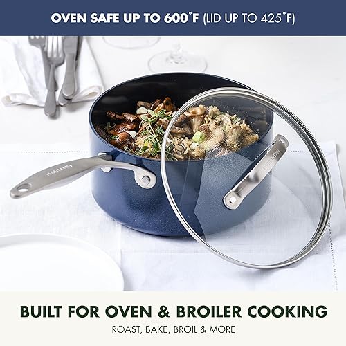 GreenPan Valencia Pro Hard Anodized Healthy Ceramic Nonstick 2QT Saucepan Pot with Lid - Thumbnail 4