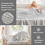 Comfort Spaces 100% Feuilles de coton Roi, Respirant, Feuilles en coton naturellement cool, Draps de lit en coton doux avec 14" Poche élastique 16" Matelas, Ensemble de feuilles toutes saisons, Paisley Multi 4 Pièce