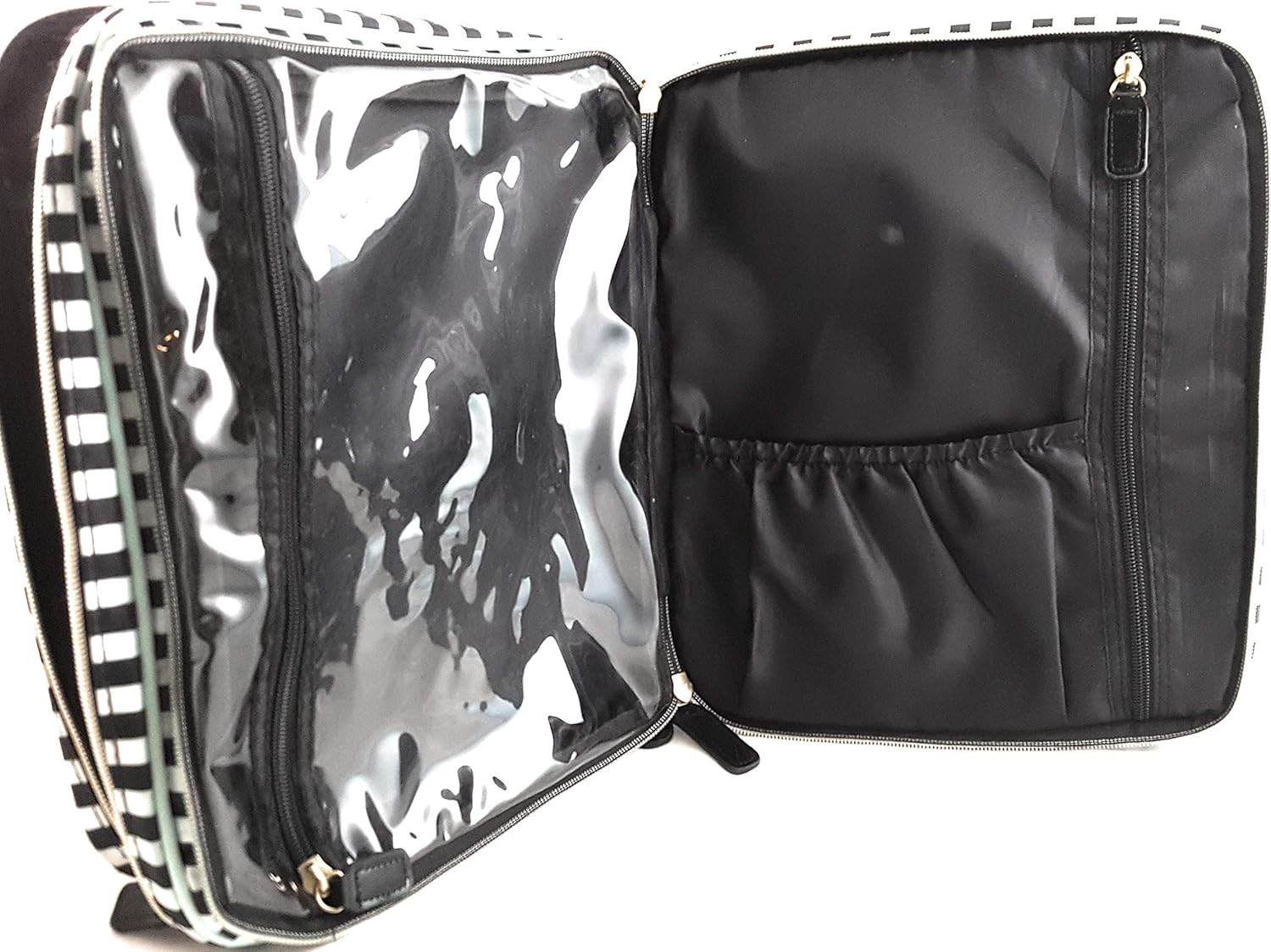 me & my BIG ideas Storage Case - The Happy Planner Scrapbooking Supplies - Black & White Stripe - Holds Your Planner & Accessories - Zippered Bag with Handle & 2 Removable Pouches - 12 x 10.5 x 4 in.