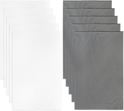 Eye Mesh for Mask, 10 Pack 5 Black & 5 White 11.8"x7.8" Per Sheet, 0.02" Perforations Fursuit Eye Mesh- Tear-Resistant, Printable Material for Cosplay, Halloween & Costume Making, DIY Crafts