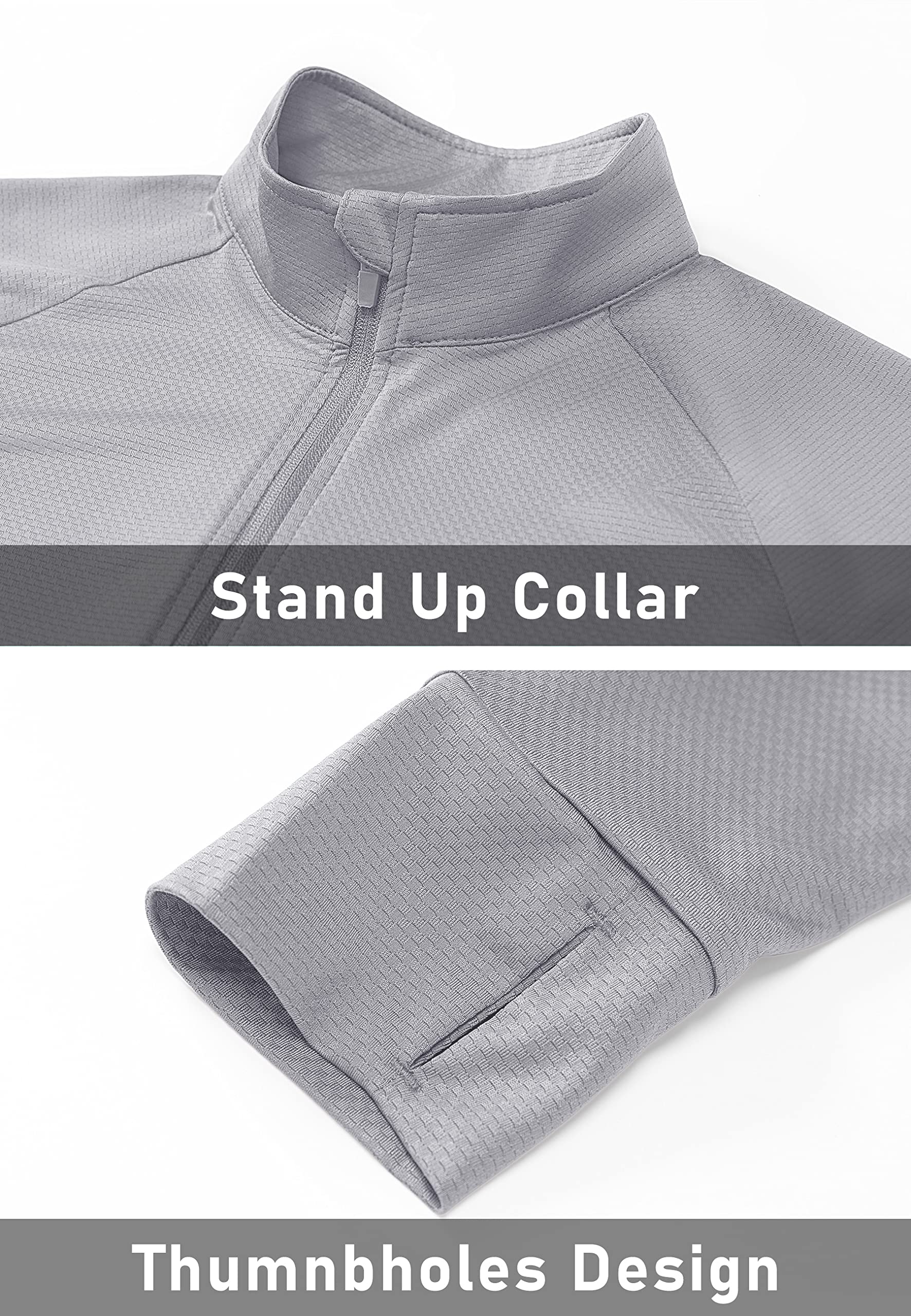 Chaqueta de protección solar UPF 50+ para mujer, ligera, con cremallera completa, sudadera con capucha y manga larga, camisas de entrenamiento para senderismo, correr — view 3