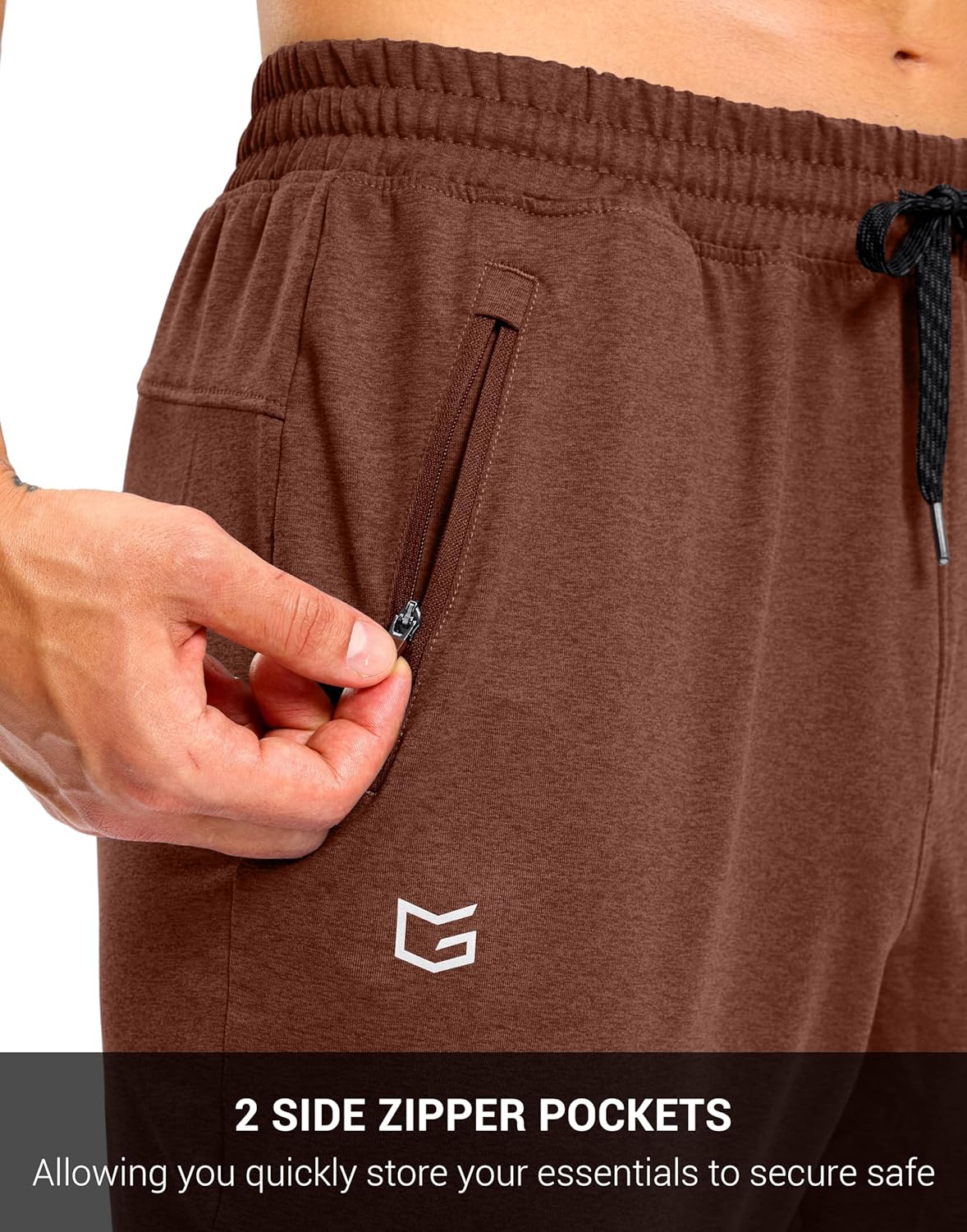 G Gradual Men's Sweatpants with Zipper Pockets Stretch Tapered Joggers Quick Dry Athletic Workout Gym Pants for Men - Image 6